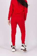 Red tracksuit - slim-fit cotton terry sweatshirt and pants with Manhattan Collection lettering, Gery | EUG Fashion #red