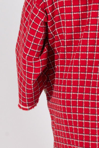 Red Plaid Long Coat OFELIA SALE - EUG Fashion EugFashion 