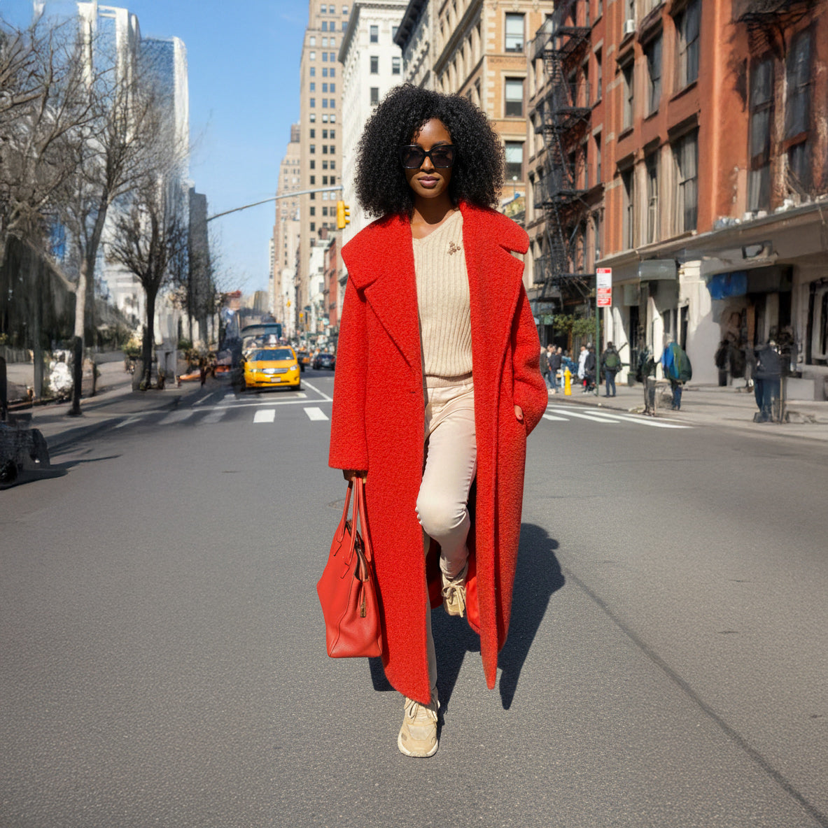 Loose Winter  Red Coat SIRI EugFashion 