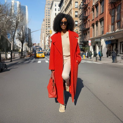 Loose Winter  Red Coat SIRI EugFashion 