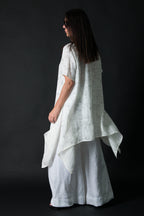 White linen set, top and pants EUG fashion #off-white