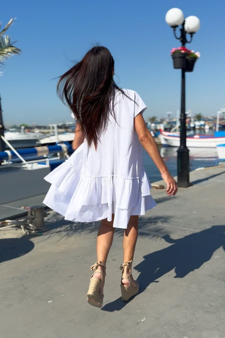 Short Cotton Dress Kalina - EUG Fashion