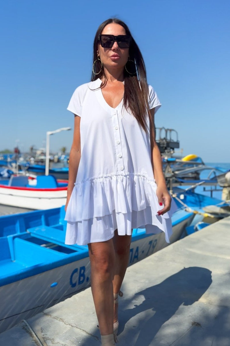 Short Cotton Dress Kalina - EUG Fashion