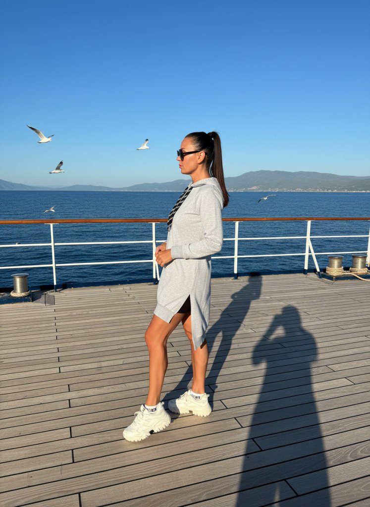 Short Grey Sweatshirt Dress SIMONA - EUG Fashion EugFashion 