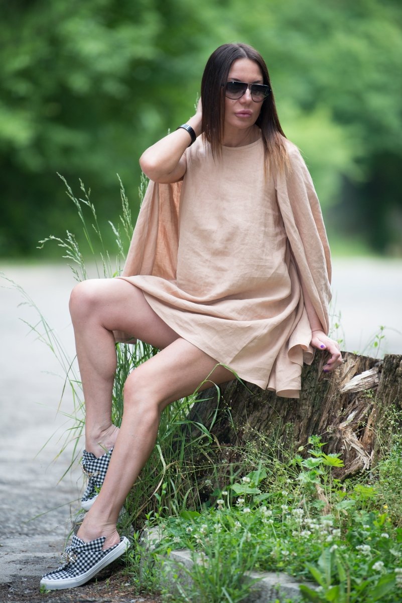 Short Linen Dress JENNIFER - EUG Fashion
