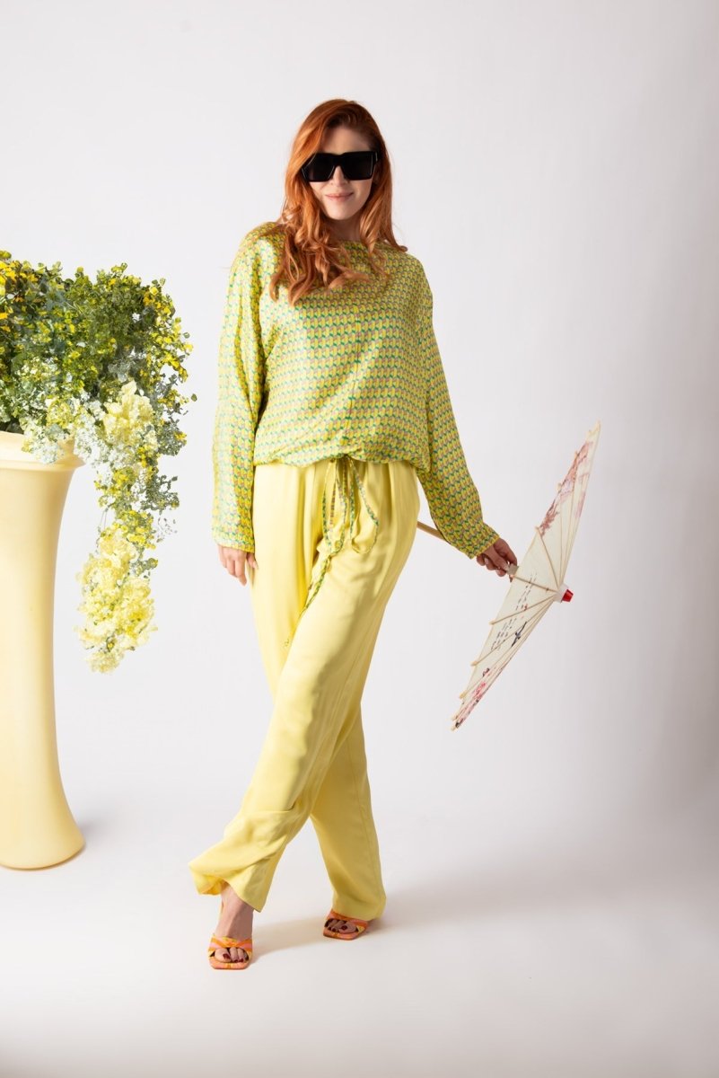 SIERA YELLOW VISCOSE PANTS - EUG Fashion EugFashion 