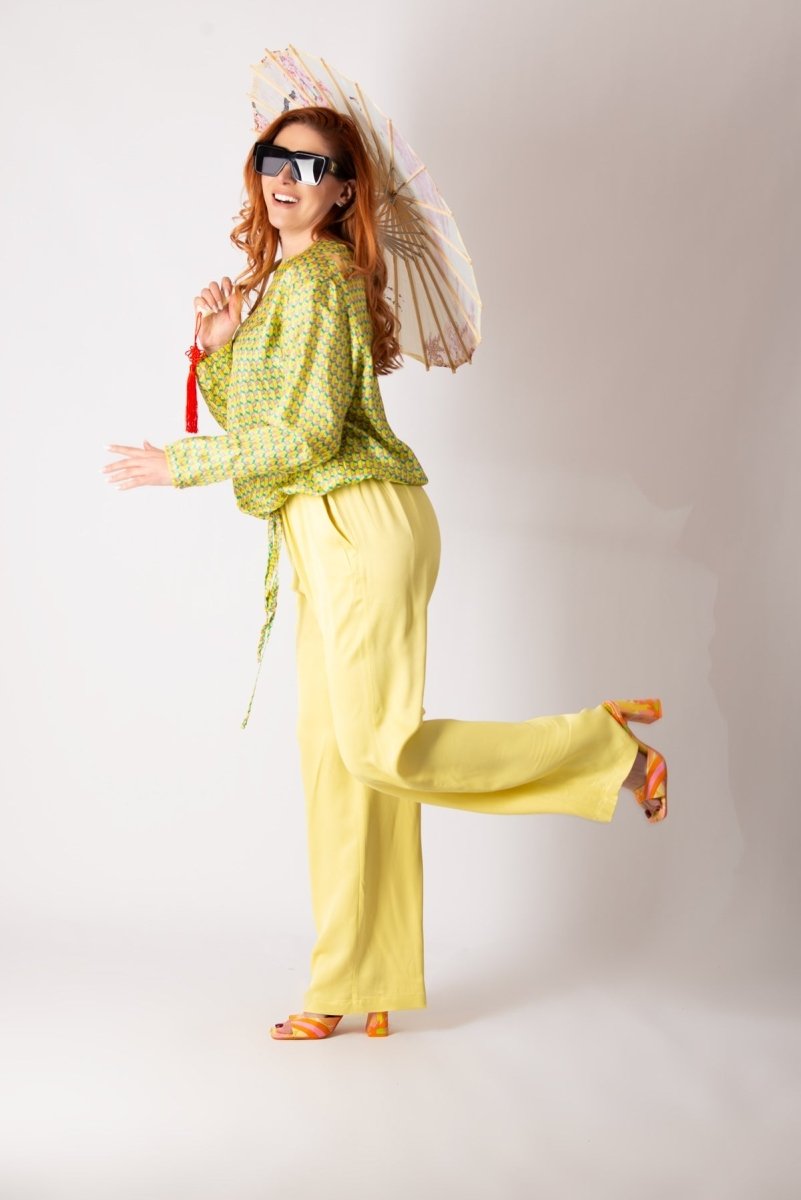 SIERA YELLOW VISCOSE PANTS - EUG Fashion EugFashion 