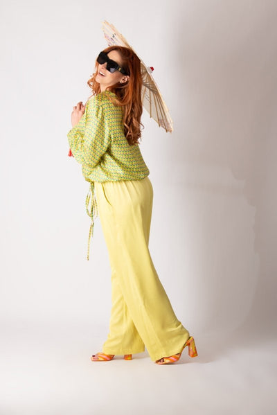 SIERA YELLOW VISCOSE PANTS - EUG Fashion EugFashion 