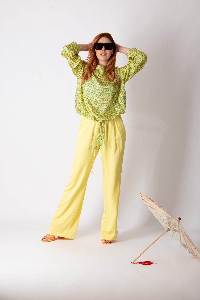 SIERA YELLOW VISCOSE PANTS - EUG Fashion EugFashion 