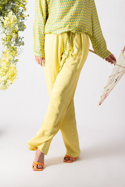 SIERA YELLOW VISCOSE PANTS - EUG Fashion EugFashion 