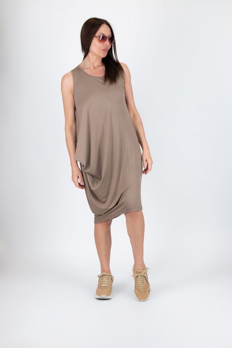 Sleeveless Jersey Dress ONIX SALE - EUG Fashion EugFashion 