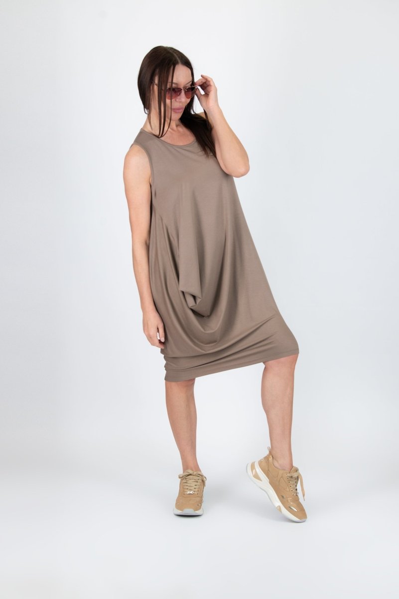 Sleeveless Jersey Dress ONIX SALE - EUG Fashion EugFashion 