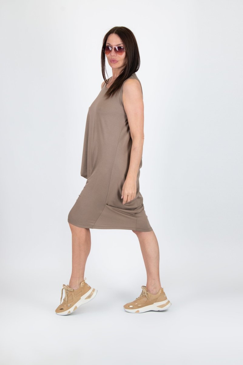 Sleeveless Jersey Dress ONIX SALE - EUG Fashion EugFashion 