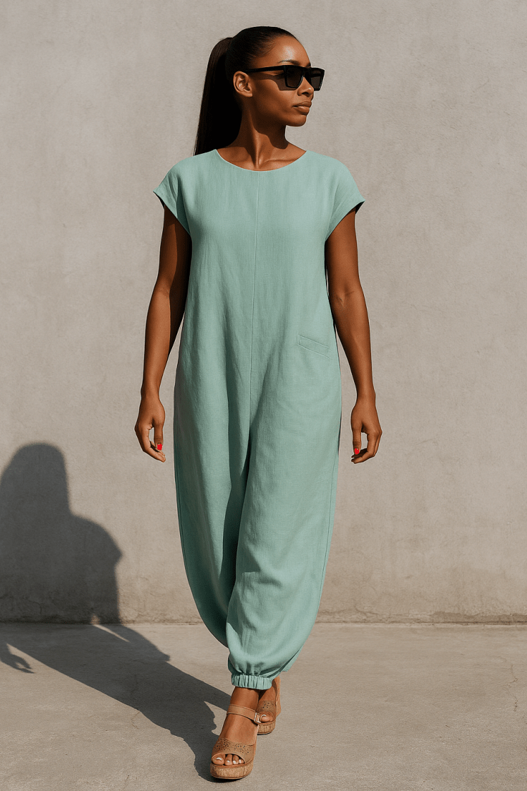 Sleeveless Linen Jumpsuit Lilian - EUG Fashion