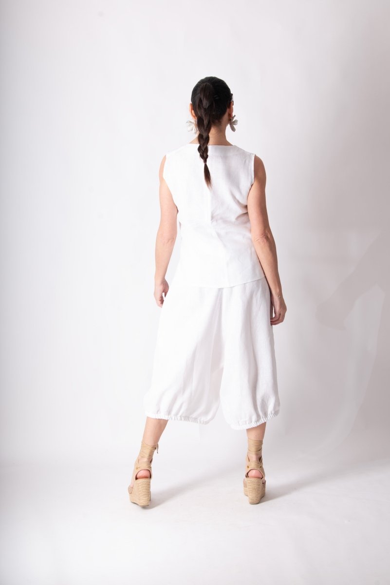 Sleeveless Linen Top GENOA - EUG Fashion