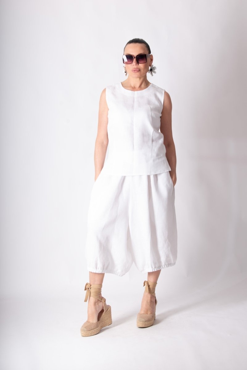 Sleeveless Linen Top GENOA - EUG Fashion