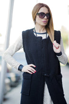Sleeveless Long Wool Vest IRENE - EUG Fashion