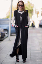 Sleeveless Long Wool Vest IRENE - EUG Fashion