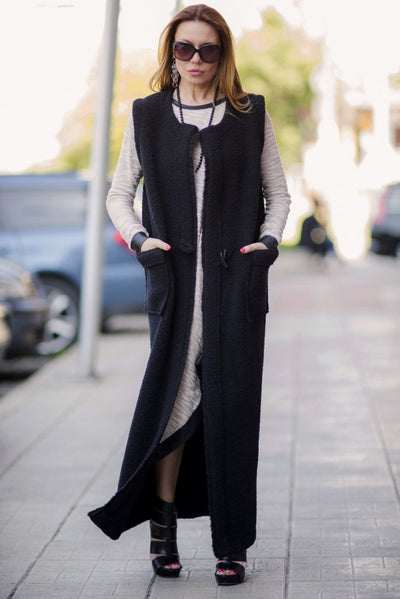 Sleeveless Long Wool Vest IRENE - EUG FASHION EugFashion 