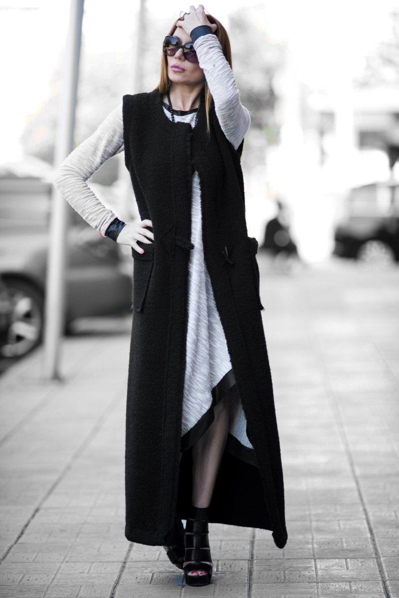 Sleeveless Long Wool Vest IRENE - EUG Fashion EugFashion 