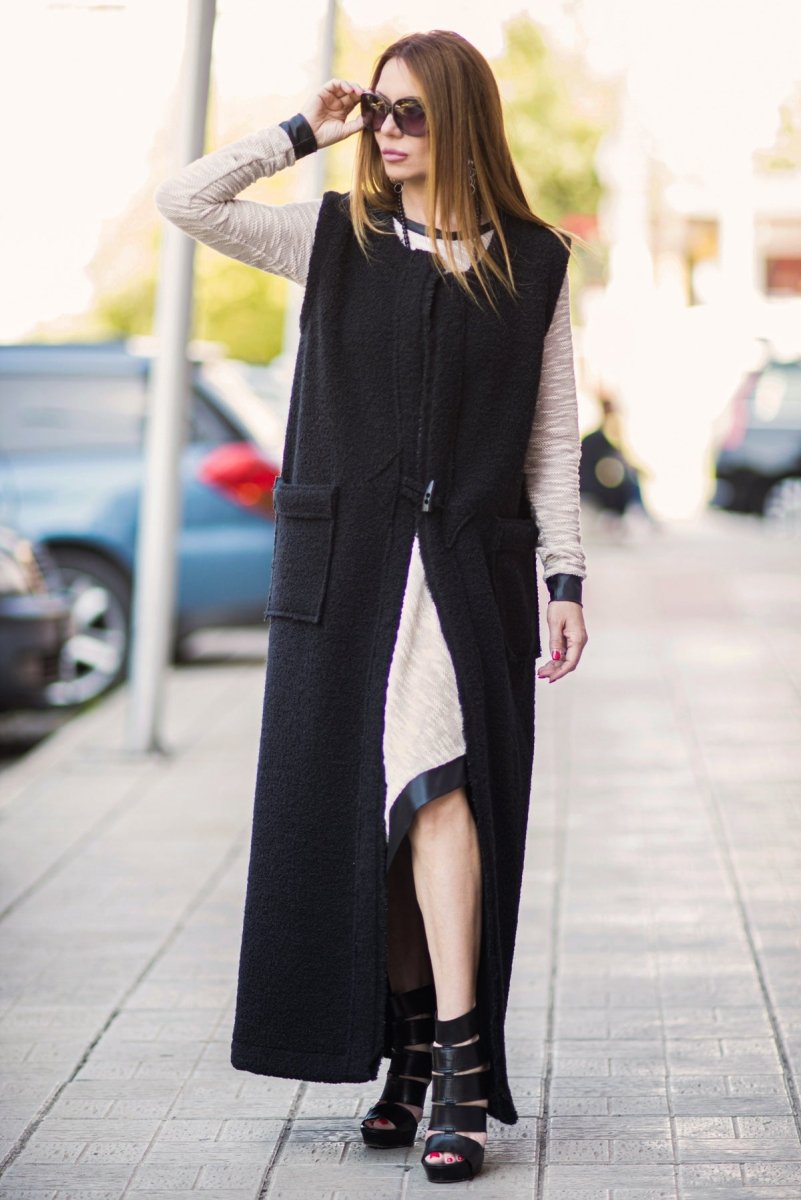 Sleeveless Long Wool Vest IRENE - EUG Fashion EugFashion 