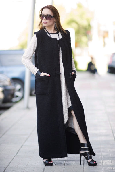 Sleeveless Long Wool Vest IRENE - EUG Fashion EugFashion 