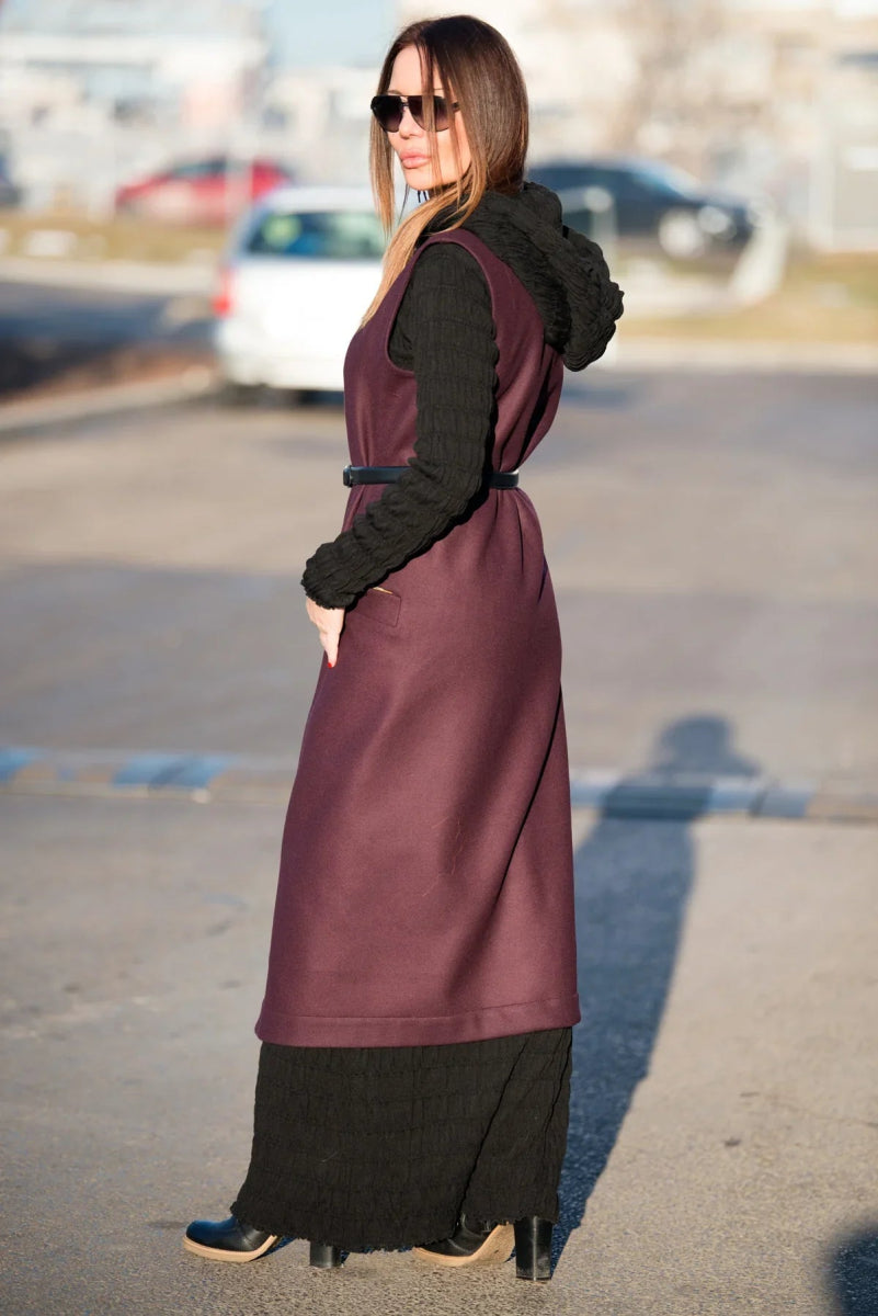 Sleeveless Wool Long Vest IRENE - EUG Fashion
