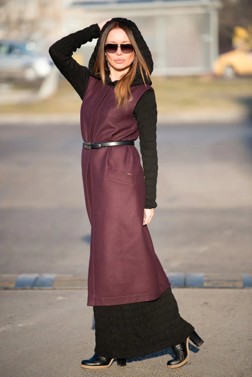 Sleeveless Wool Long Vest IRENE - EUG Fashion