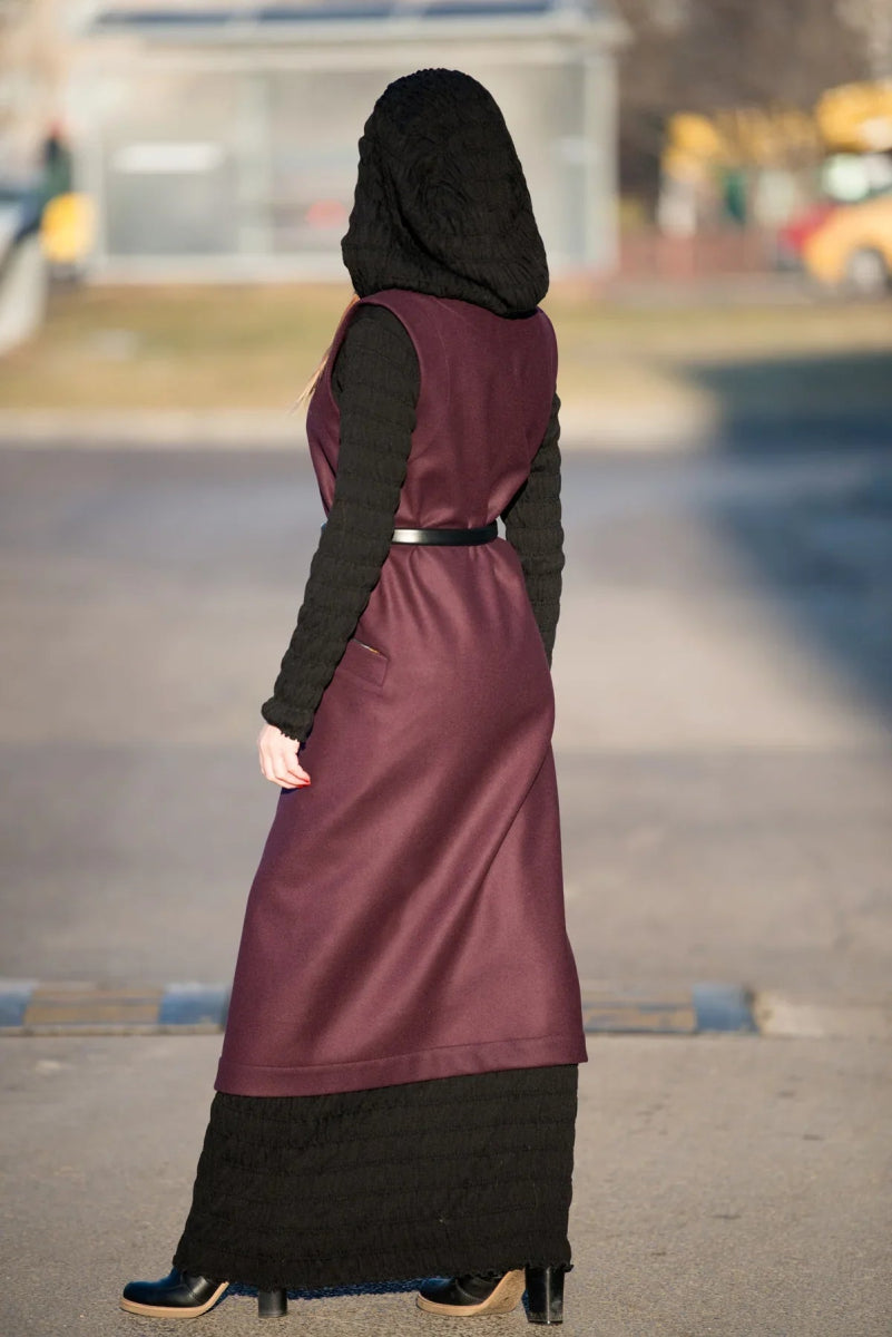 Sleeveless Wool Long Vest IRENE - EUG Fashion