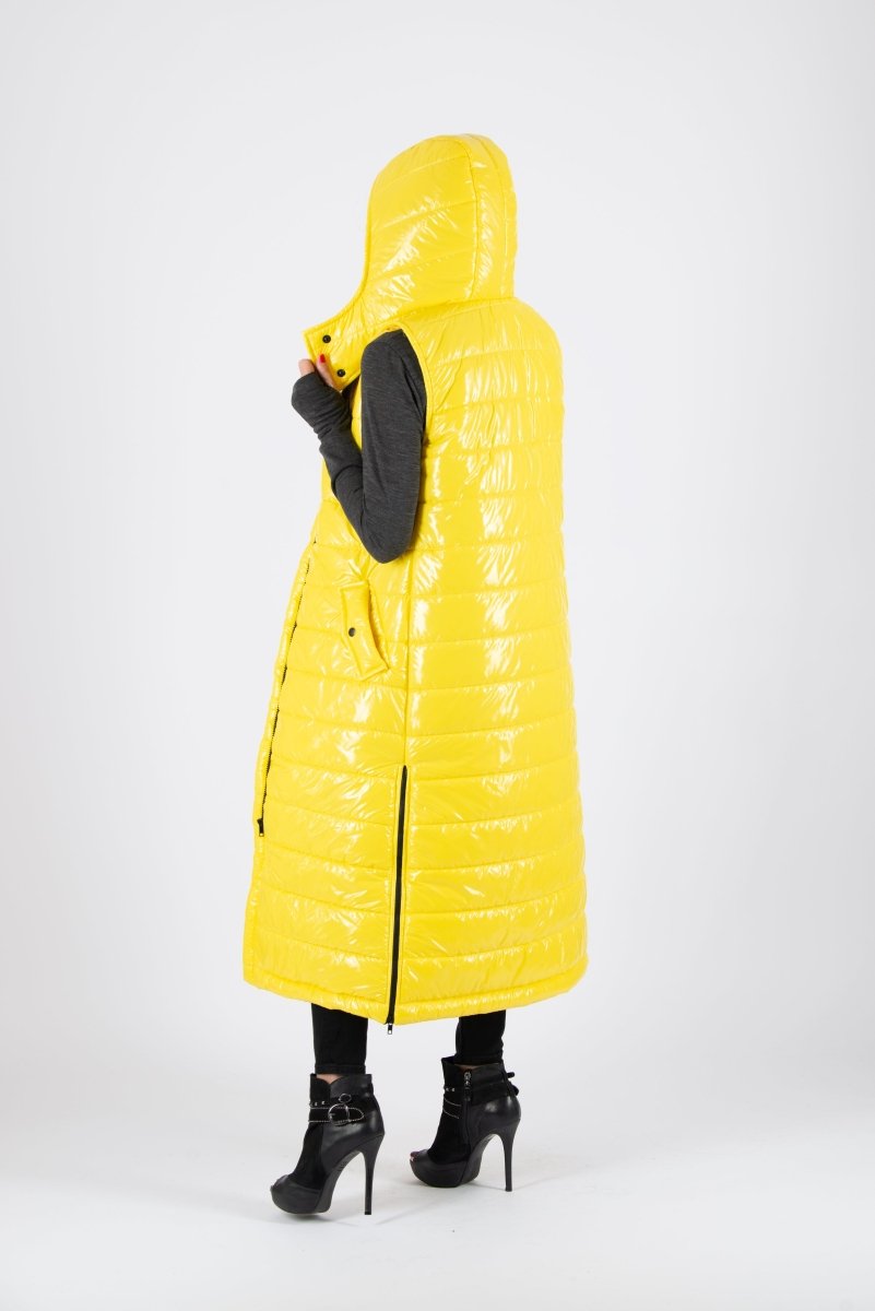 Sleeveless Yellow Puffer Jacket OXANA SALE - EUG Fashion