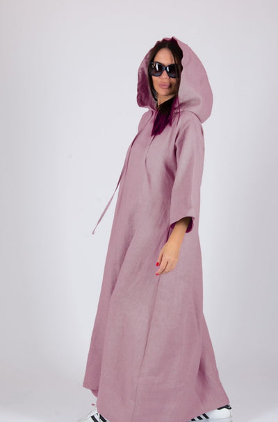 Linen Hooded Dress EugFashion 