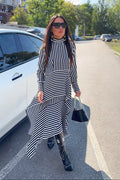 Stripe Flounces Dress DOA - EUG Fashion