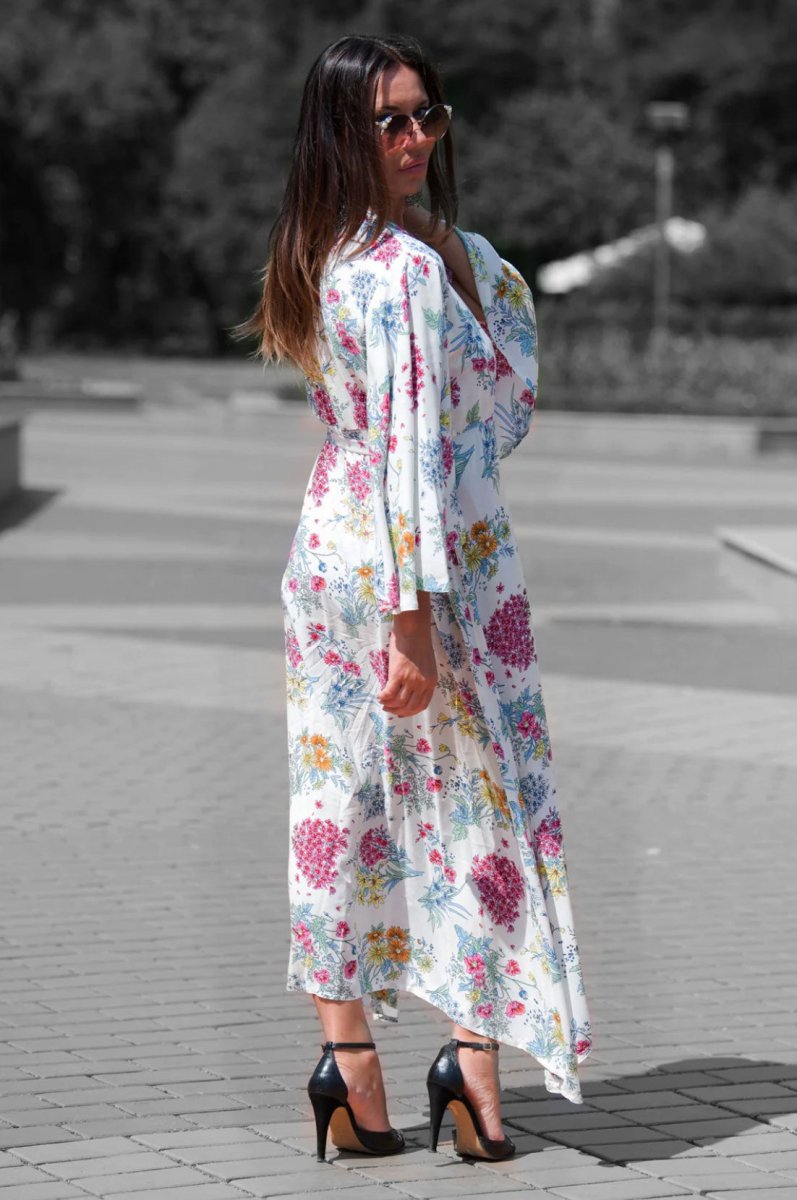 Summer Floral Wrap Dress ASTRID - EUG Fashion