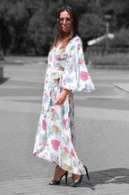 Summer Floral Wrap Dress ASTRID - EUG Fashion