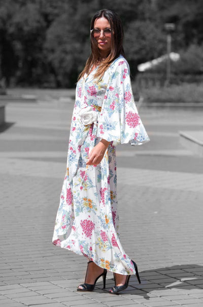 Summer Floral Wrap Dress ASTRID - EUG Fashion EugFashion 