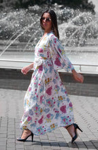 Summer Floral Wrap Dress ASTRID - EUG Fashion