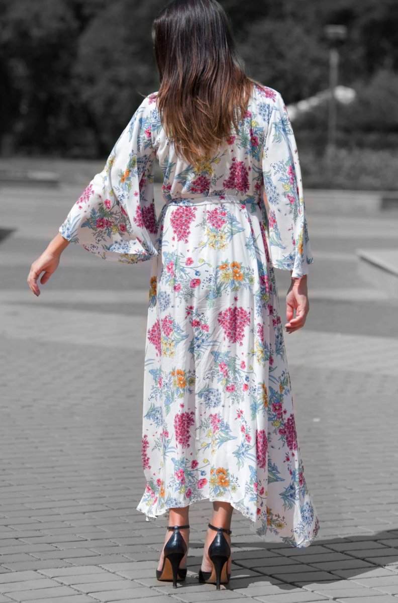 Summer Floral Wrap Dress ASTRID - EUG Fashion