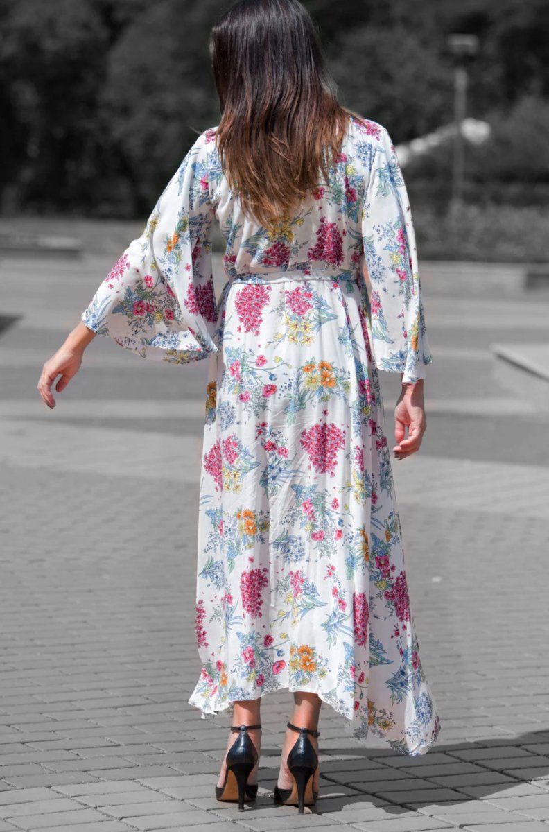 Summer Floral Wrap Dress ASTRID - EUG Fashion EugFashion 