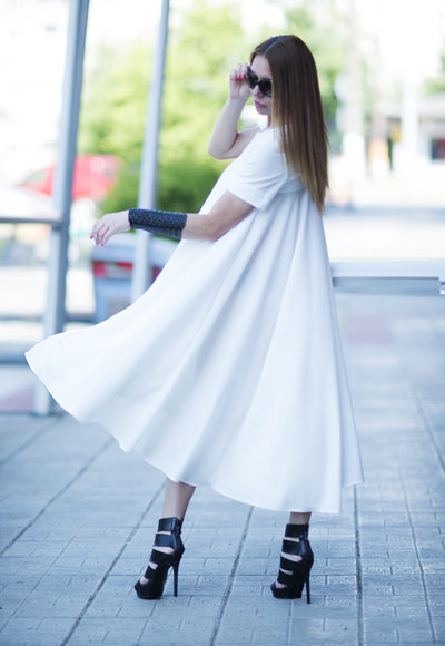 Off White Summer Maxi Dress KOSARA EugFashion 