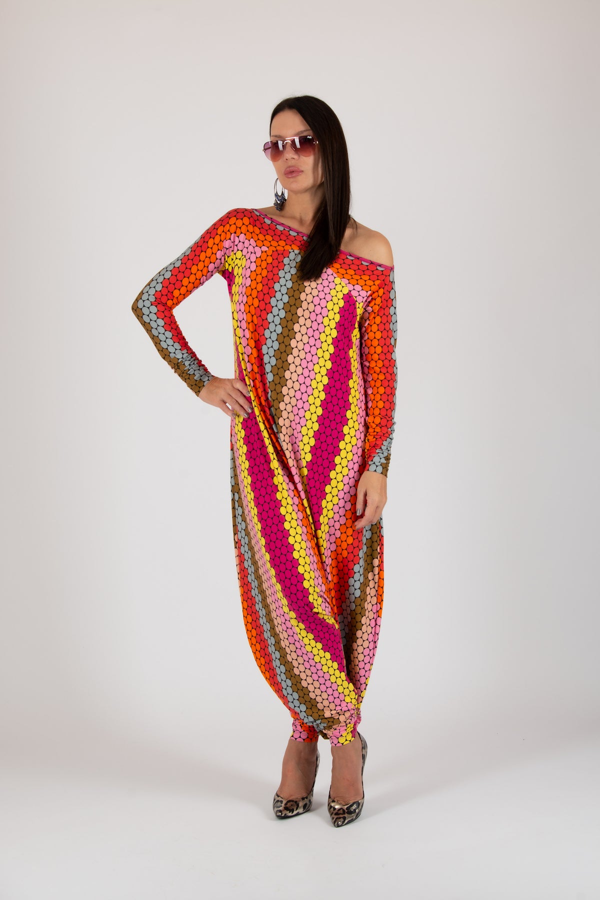 Polka dots harem jumpsuit