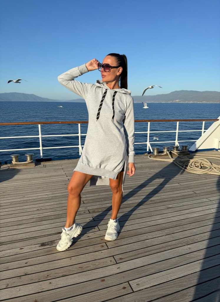 Sweatshirt Hooded Dress SIMONA - EUG Fashion