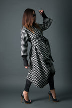 Houndstooth poncho dress Tracy - EUG Fashion