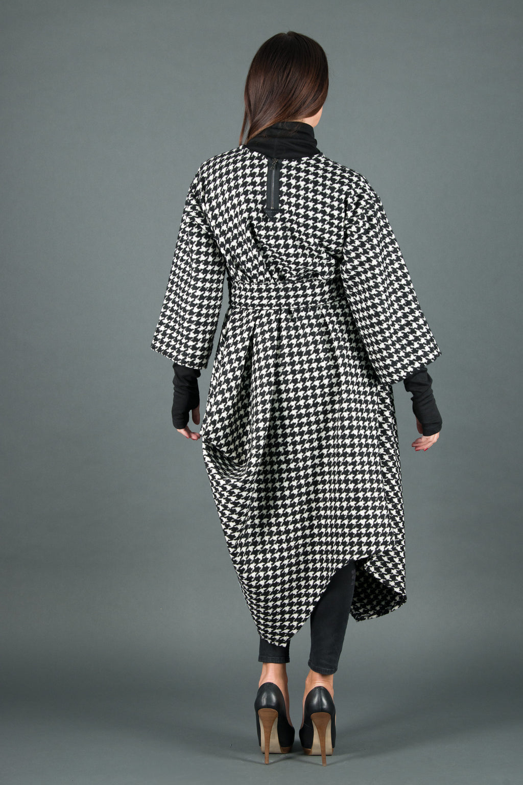 Houndstooth poncho dress Tracy - EUG Fashion