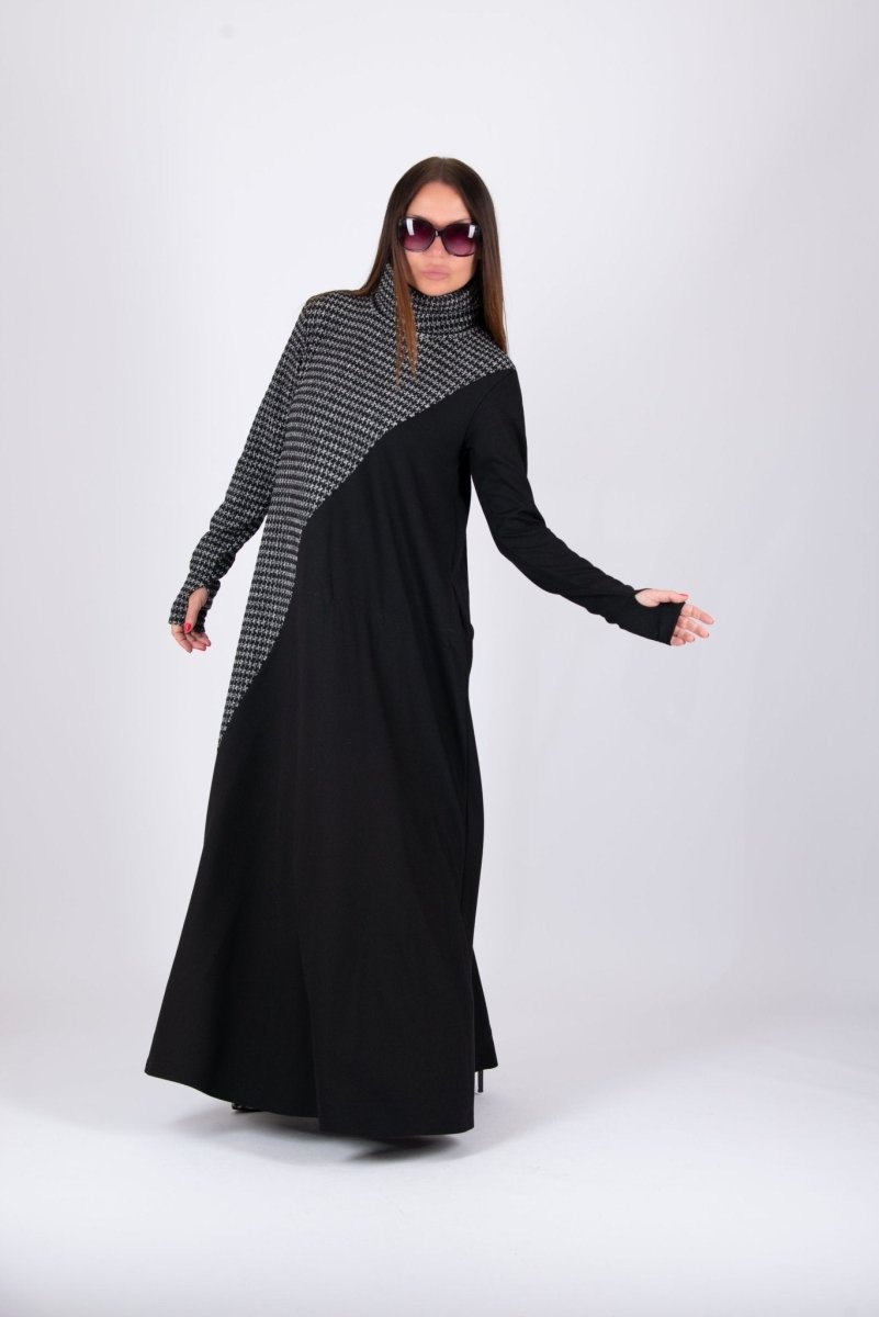 Turtleneck A line Long Dress VIVIAN BF - EUG Fashion EugFashion 