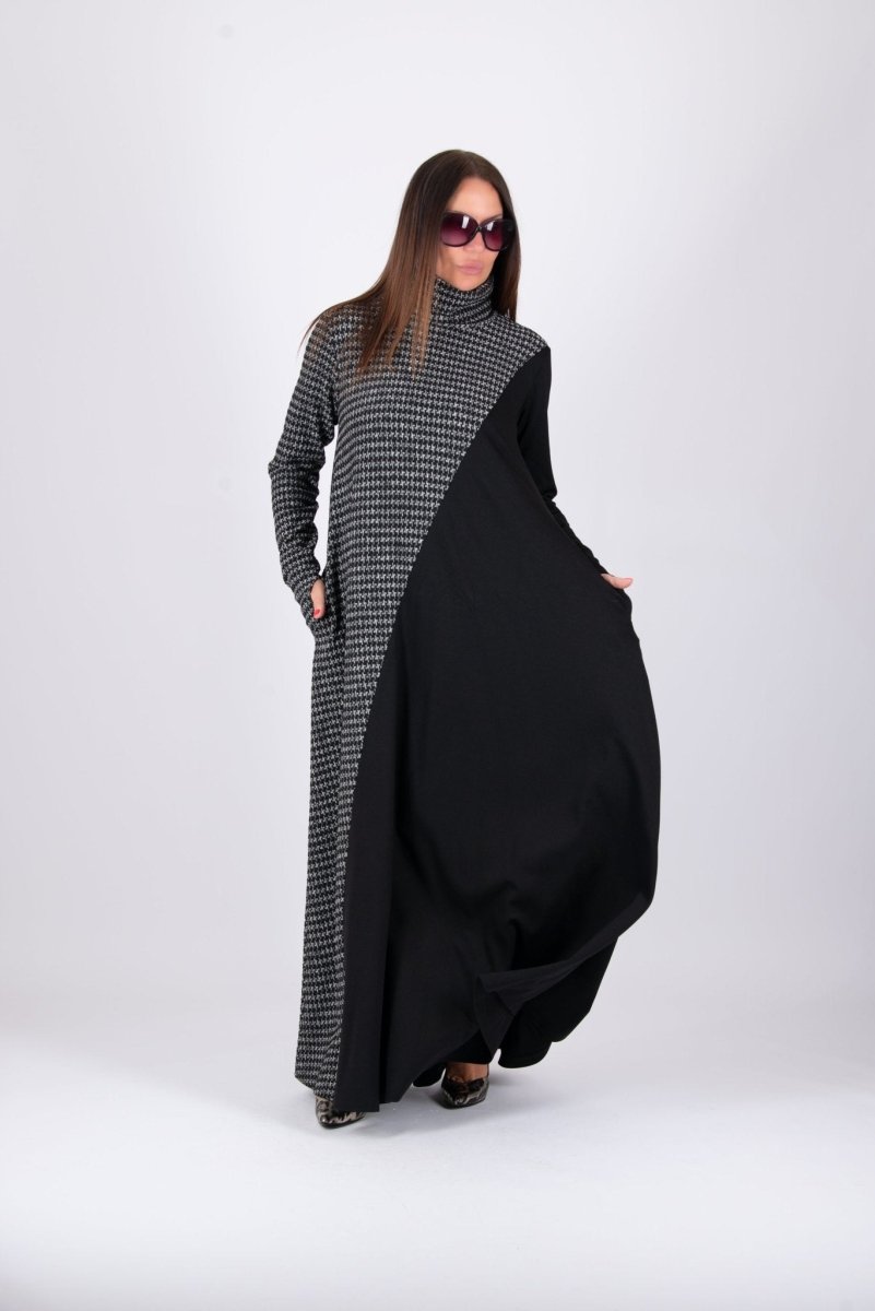 Turtleneck A line Long Dress VIVIAN BF - EUG Fashion