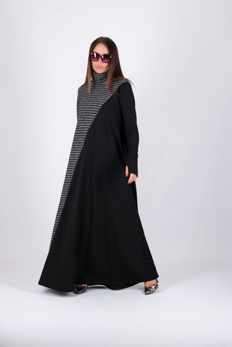 Turtleneck A line Long Dress VIVIAN BF - EUG FASHION EugFashion 