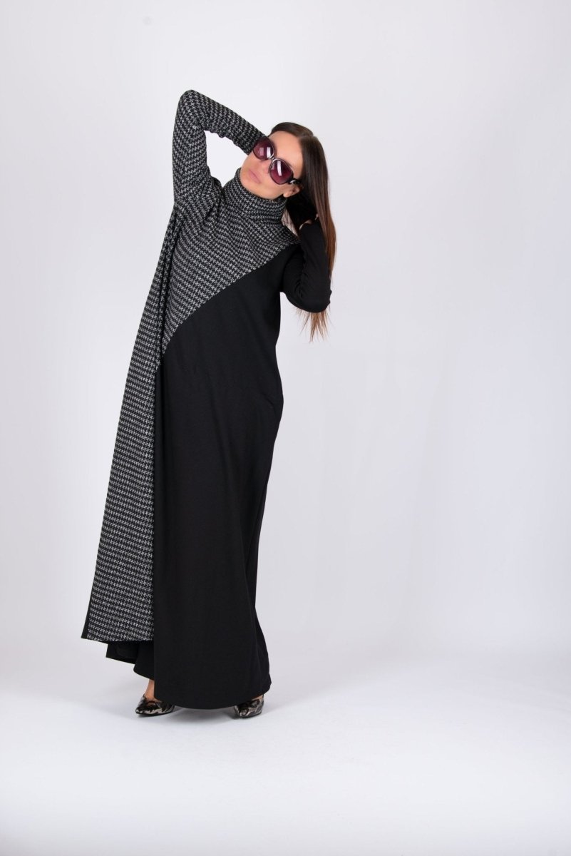 Turtleneck A line Long Dress VIVIAN BF - EUG FASHION EugFashion 