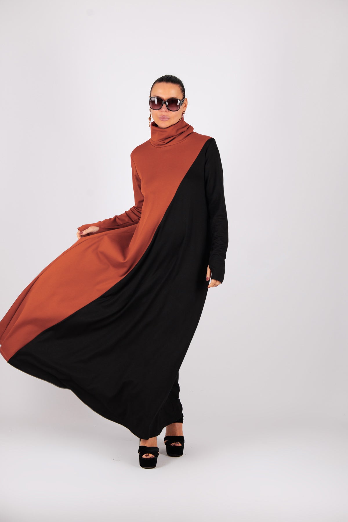 Turtleneck Long Dress VIVIAN - EUG FASHION EugFashion 