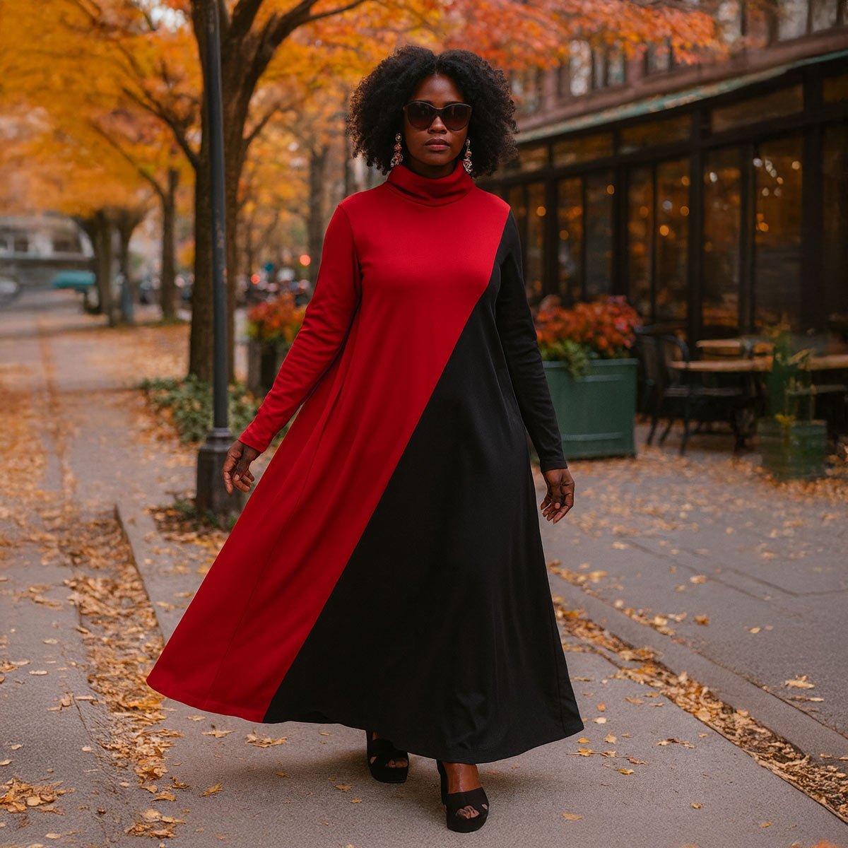 Turtleneck Long Dress VIVIAN - EUG Fashion EugFashion 
