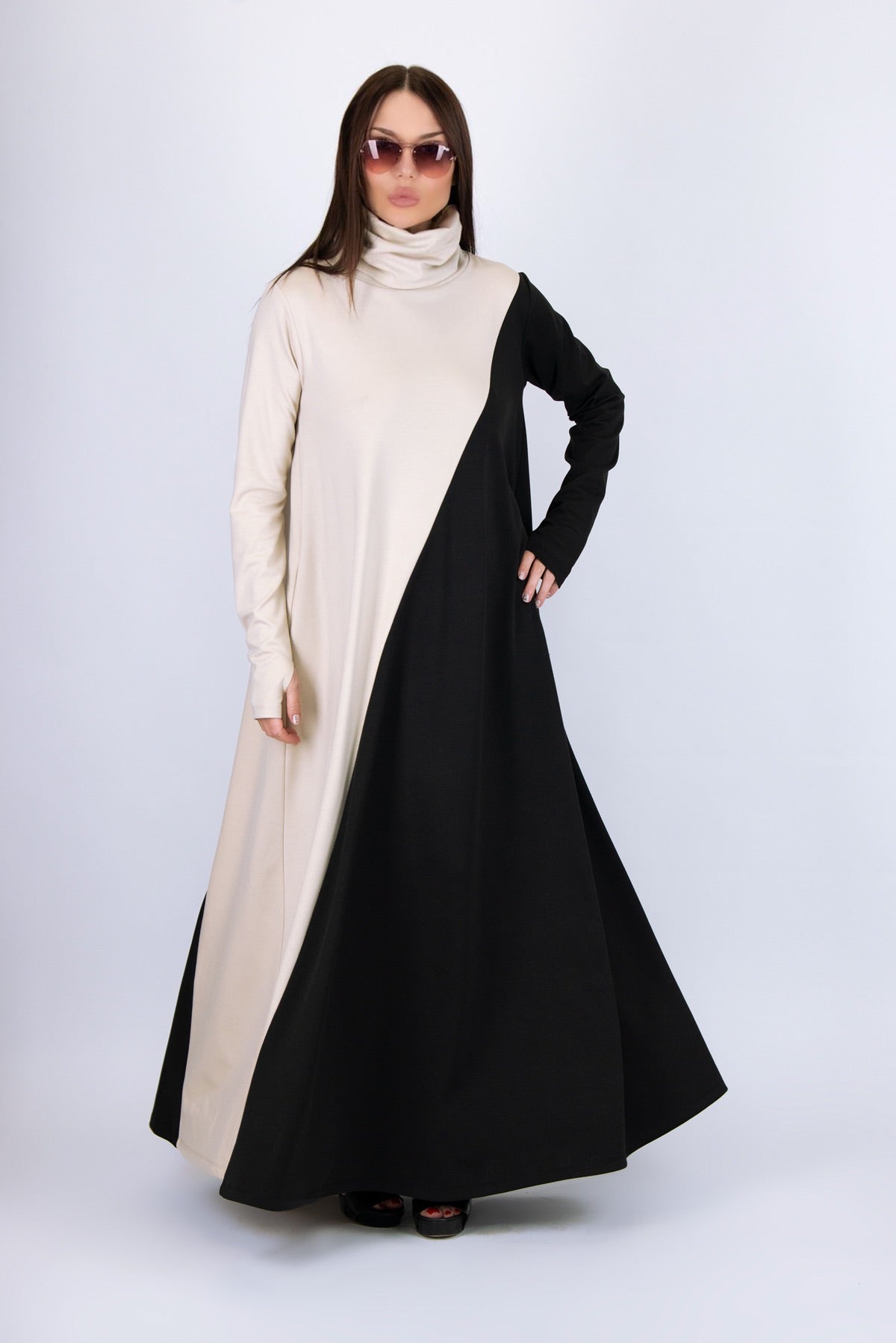 Turtleneck Long Dress VIVIAN - EUG FASHION EugFashion 